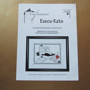 Calico Crossroads Linda Connors Cross Stitch Execu-Kats Black Cat Pattern